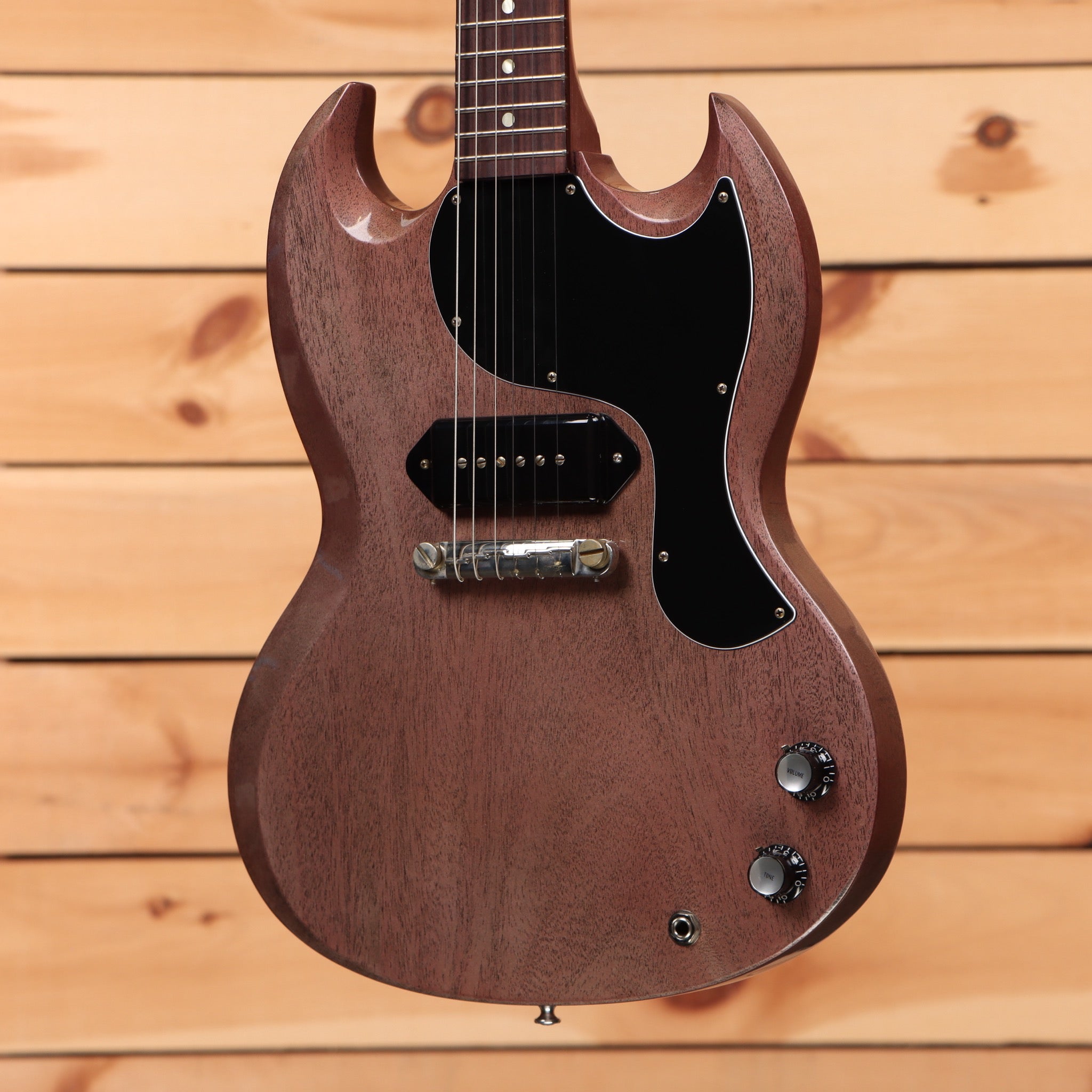 Gibson 1963 SG Junior Lightning Bar Reissue electric guitar TV Heather with P90 pickup