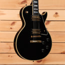 Pre-owned Gibson 1957 Les Paul Custom Reissue electric guitar Ebony VOS with gold humbuckers and binding