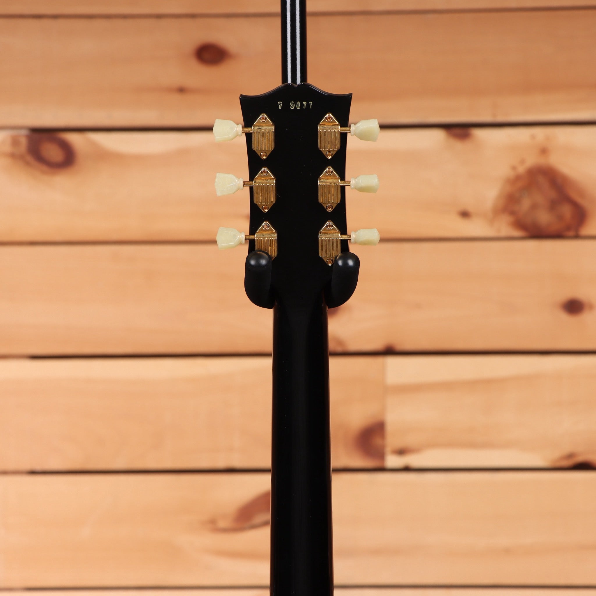 Pre-owned Gibson 1957 Les Paul Custom Reissue VOS electric guitar Ebony with gold hardware and humbuckers
