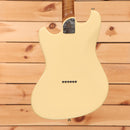 Treetone Stella electric guitar Vintage White offset body with roasted maple neck rear view
