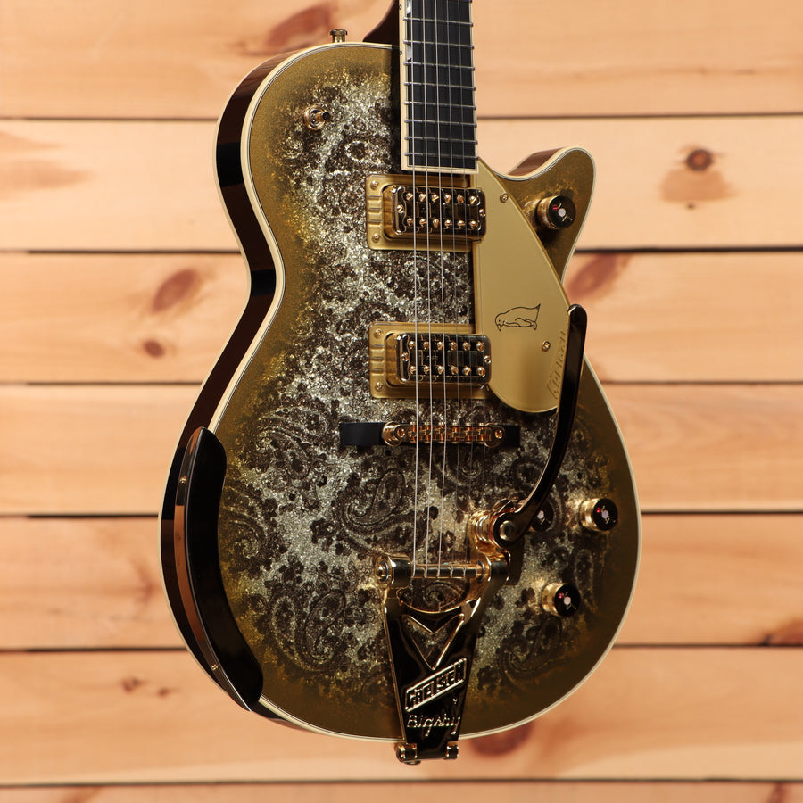 Pre-owned Gretsch G6134TG Limited Edition Paisley Penguin semi-hollow electric guitar gold paisley with dual humbuckers