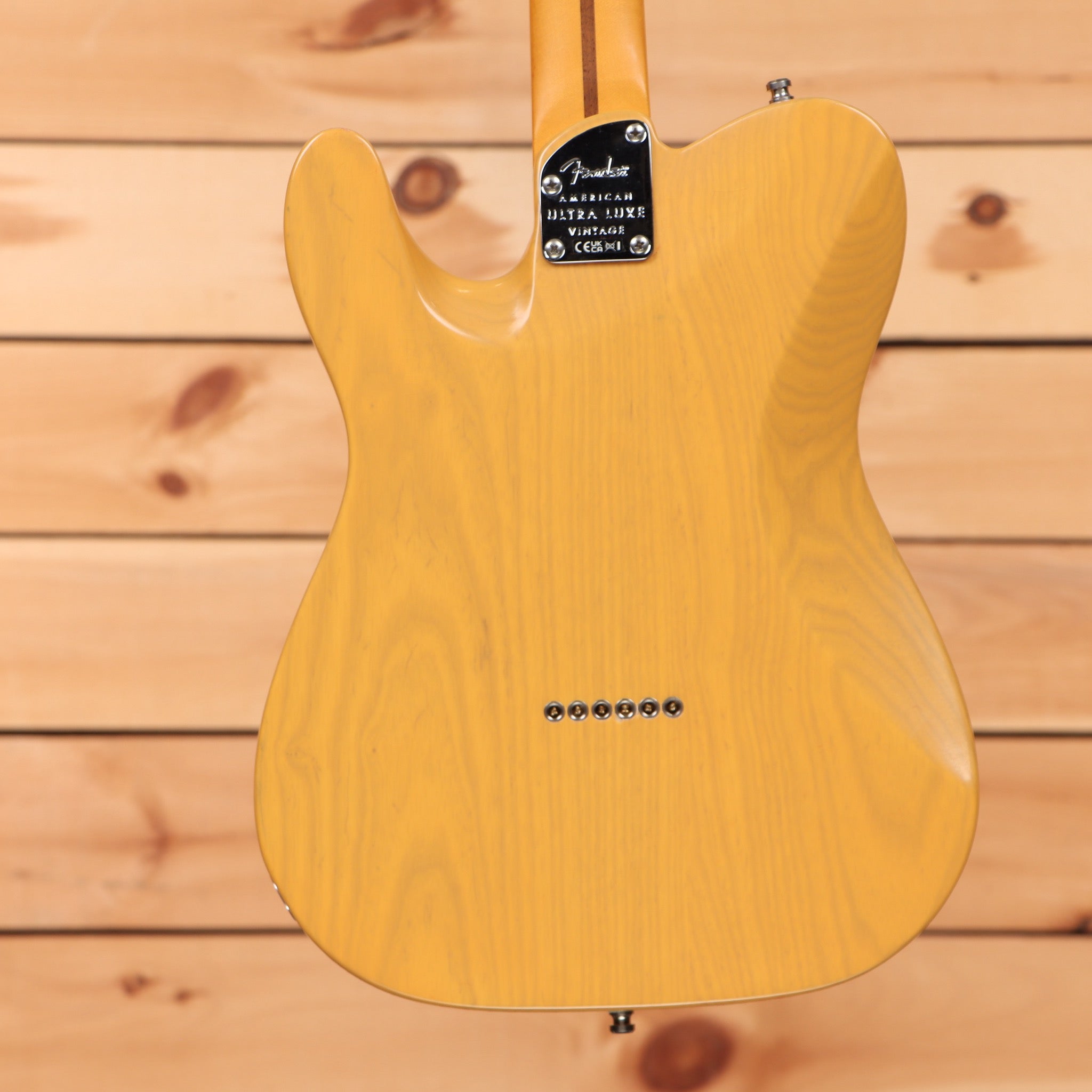 Fender American Ultra Luxe 50s Telecaster electric guitar Butterscotch Blonde with maple neck