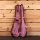 Gibson 1957 Les Paul Custom Reissue VOS electric guitar Ebony pre-owned with gold hardware and burgundy velvet case interior