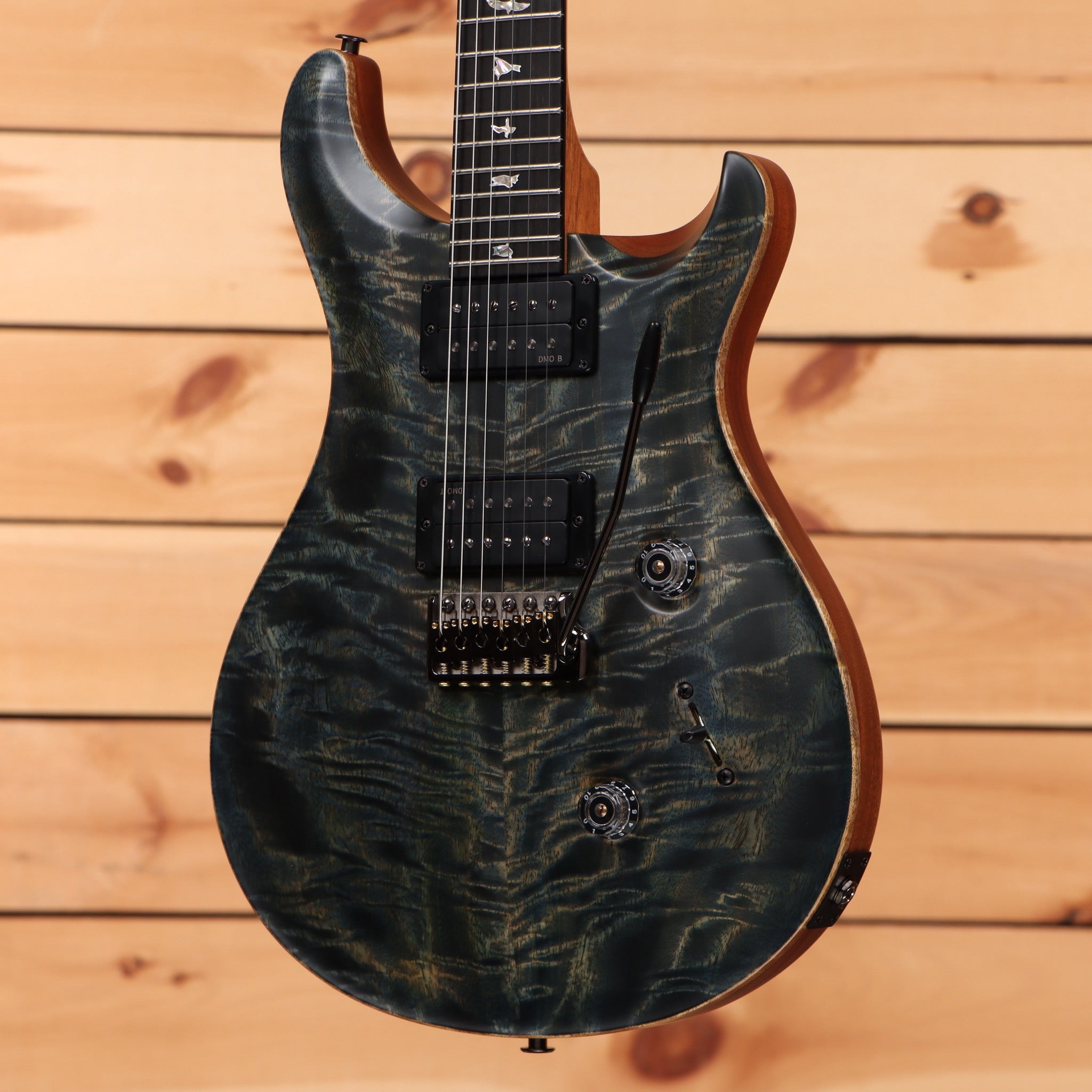 Paul Reed Smith 40th Anniversary Custom 24 electric guitar Faded Whale Blue with flamed maple top and tremolo bridge