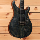 Paul Reed Smith 40th Anniversary Custom 24 electric guitar Satin Faded Whale Blue with flamed maple top and dual humbuckers