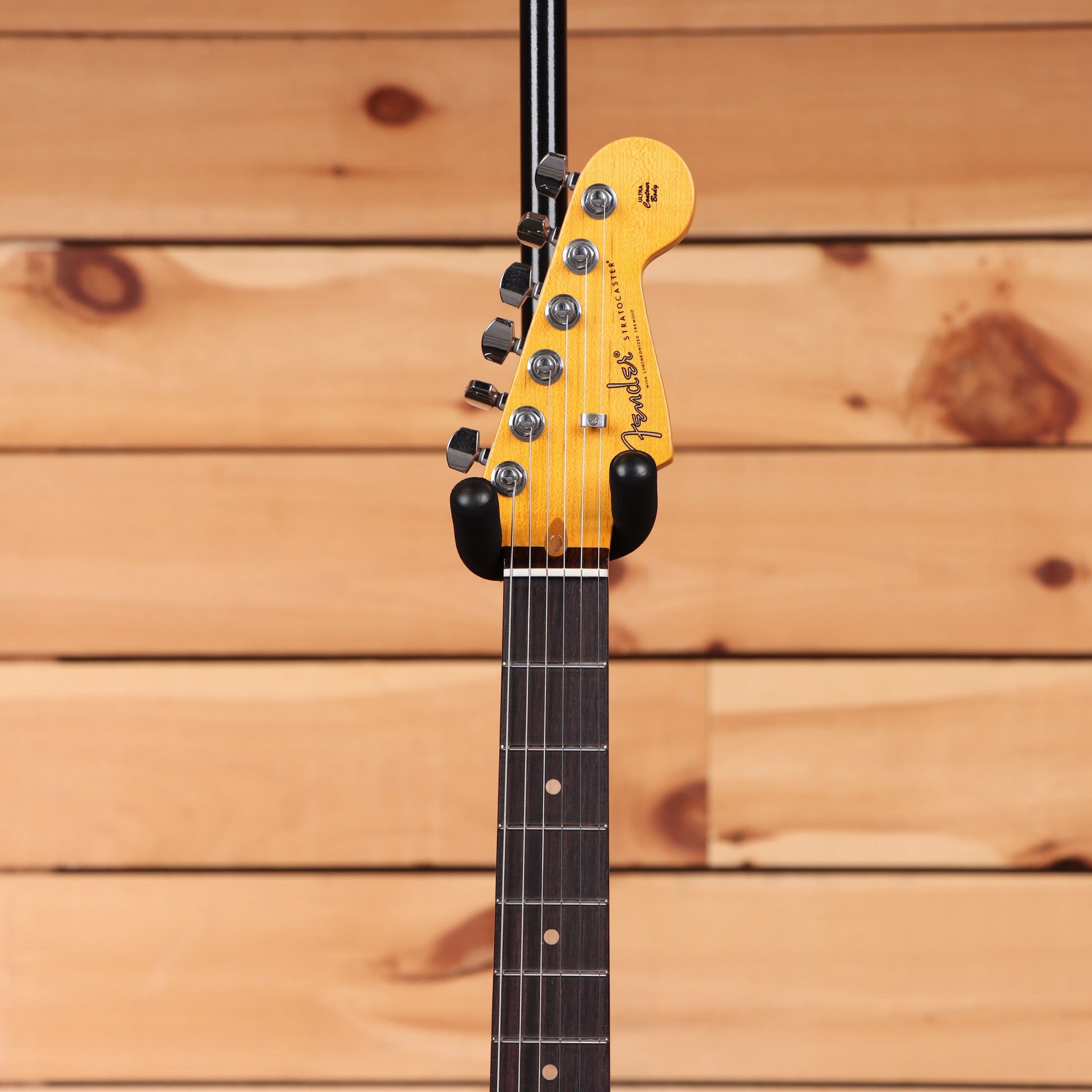 Fender American Ultra Luxe Vintage 60s Stratocaster electric guitar with maple neck and single-coil pickups