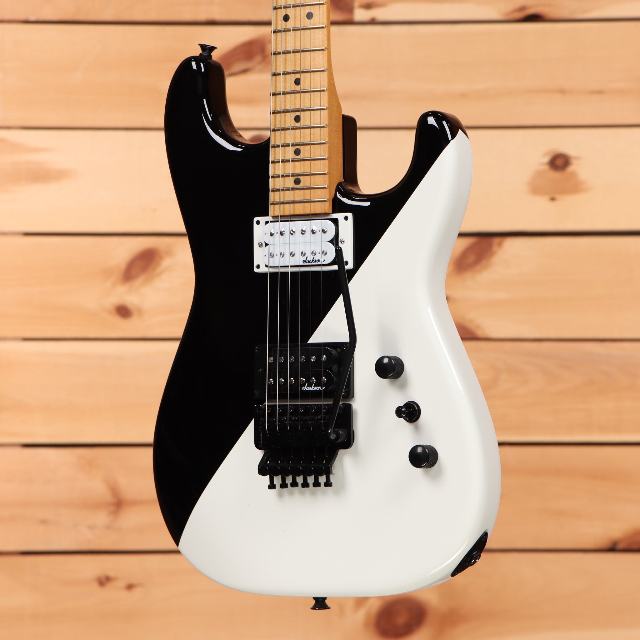 Jackson LTD Pro Origins 1985 Sandimas SD1 electric guitar Two-Face finish with humbucker pickups and Floyd Rose tremolo