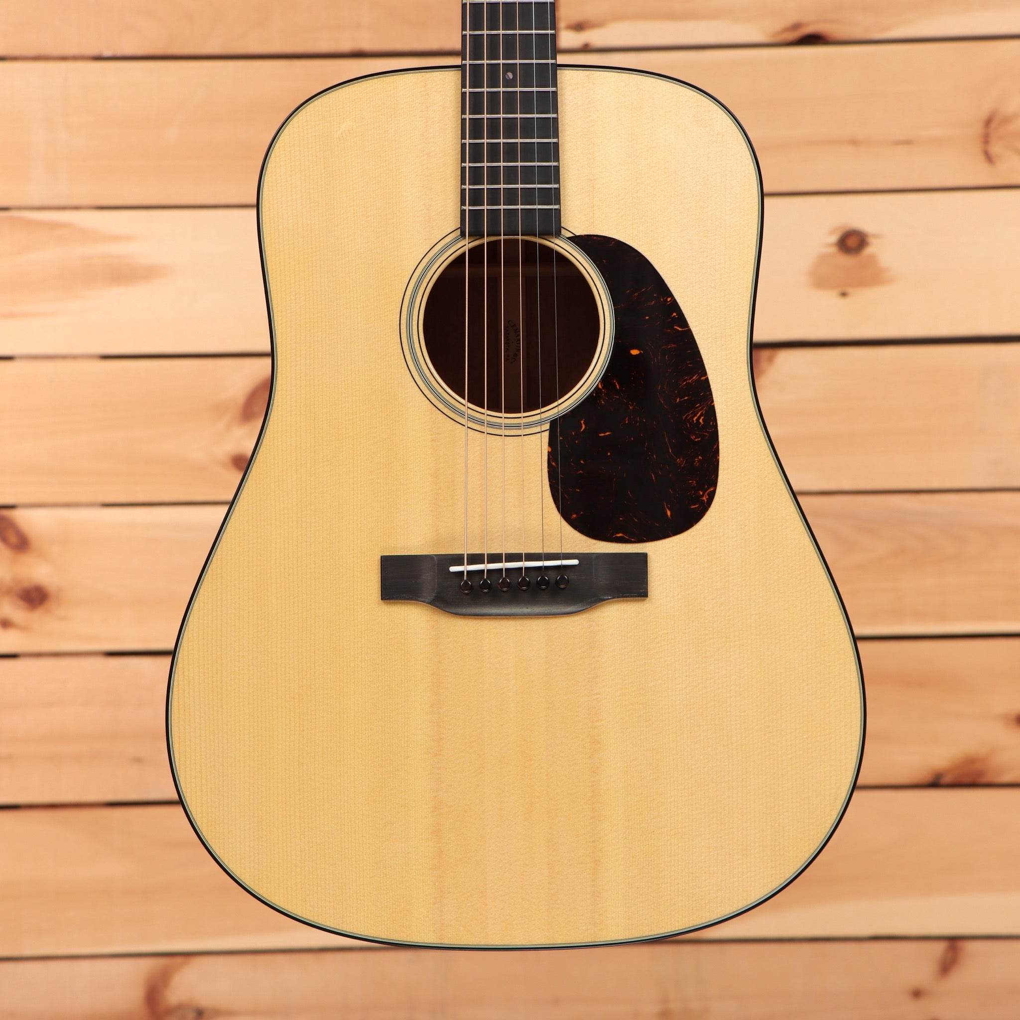 Martin D-18 dreadnought acoustic guitar natural finish with tortoiseshell pickguard
