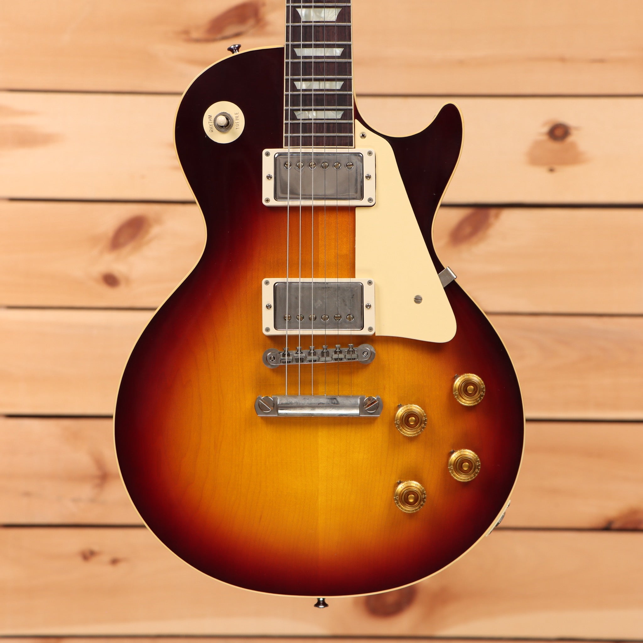 Gibson 1958 Les Paul Standard Ultra Light Aged Bourbon Burst electric guitar with dual humbuckers and gold hardware