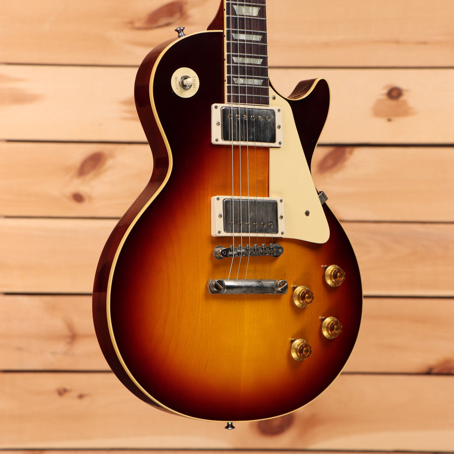 Gibson 1958 Les Paul Standard Ultra Light Aged semi-hollow electric guitar Bourbon Burst with gold hardware