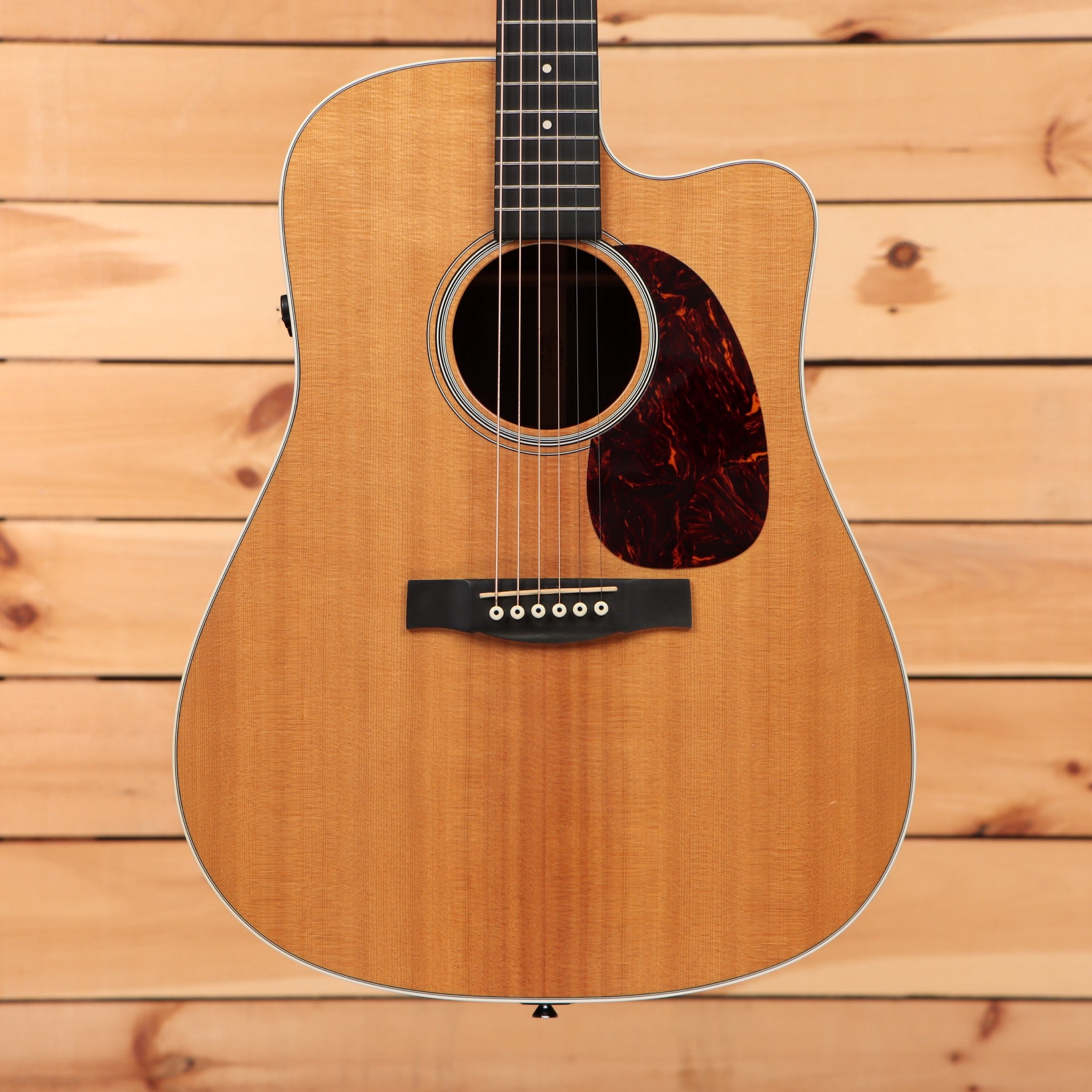 Martin DCPA4-R dreadnought acoustic-electric guitar natural finish with cutaway tortoise pickguard and ebony fretboard