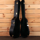 Martin DCPA4-R acoustic guitar hardshell case black with green velvet interior and gold hardware latches