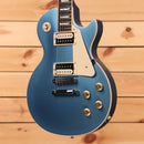 Gibson Les Paul electric guitar pelham blue finish with dual humbucker pickups and gold hardware