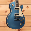 Gibson Les Paul Studio electric guitar pelham blue finish with humbucker pickups and cream pickup rings