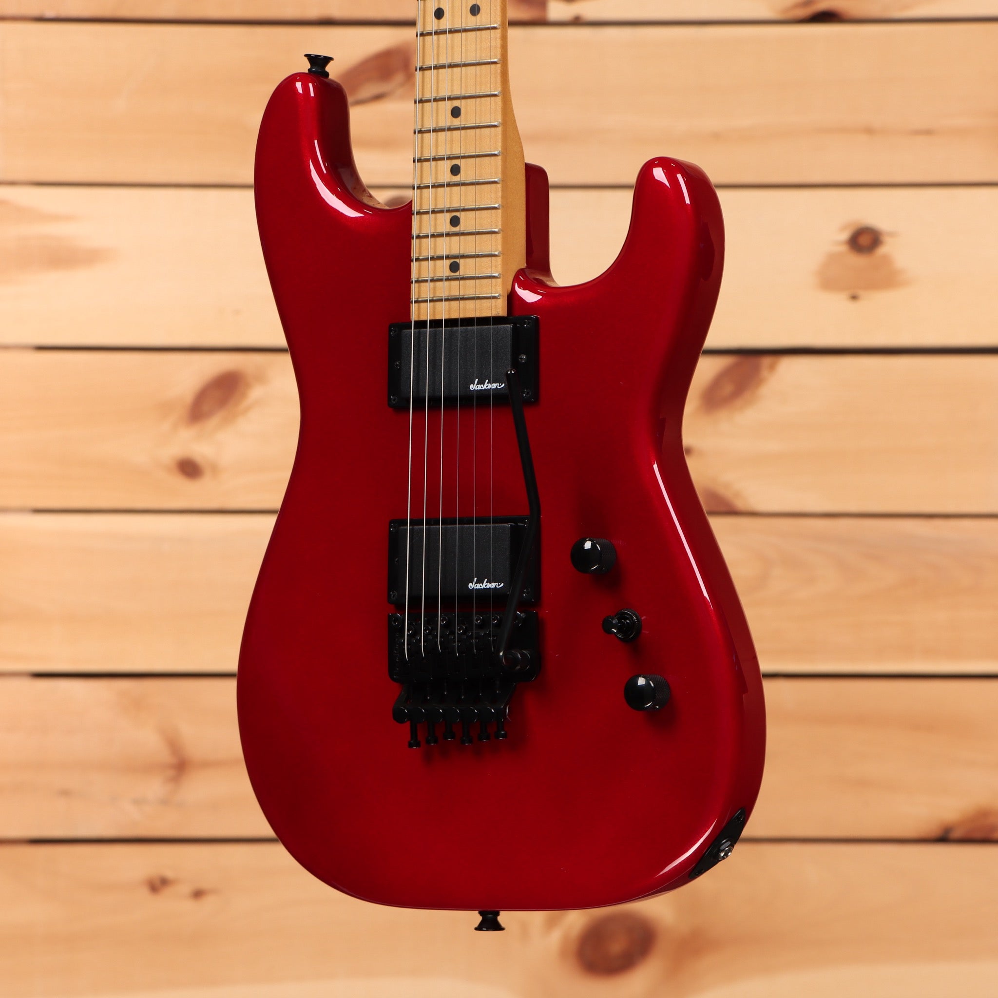 Jackson Pro Origins 1985 San Dimas SD1 HH FR electric guitar Candy Apple Red with dual humbuckers