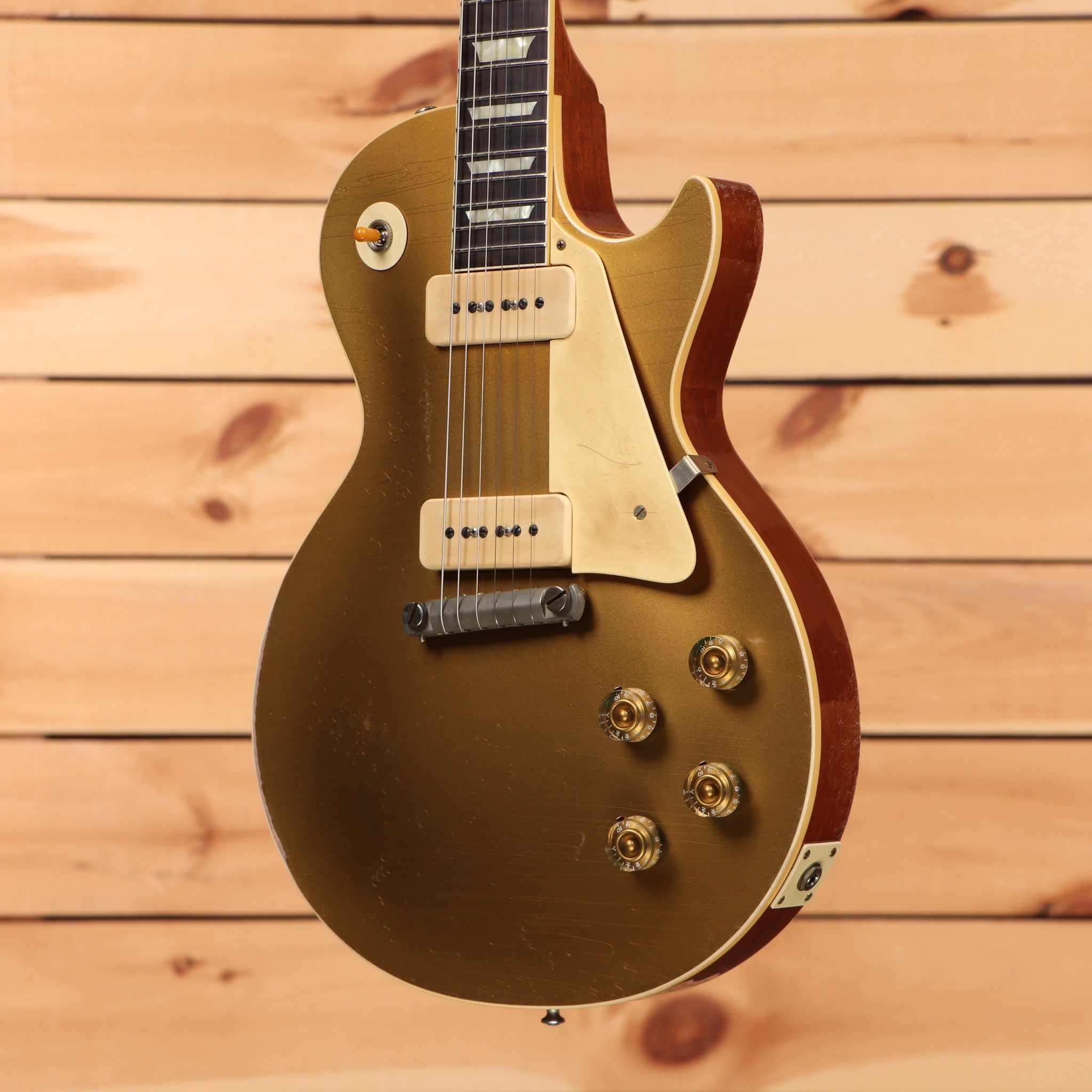 Gibson 1954 Les Paul Goldtop Reissue electric guitar heavy aged double gold finish with gold hardware