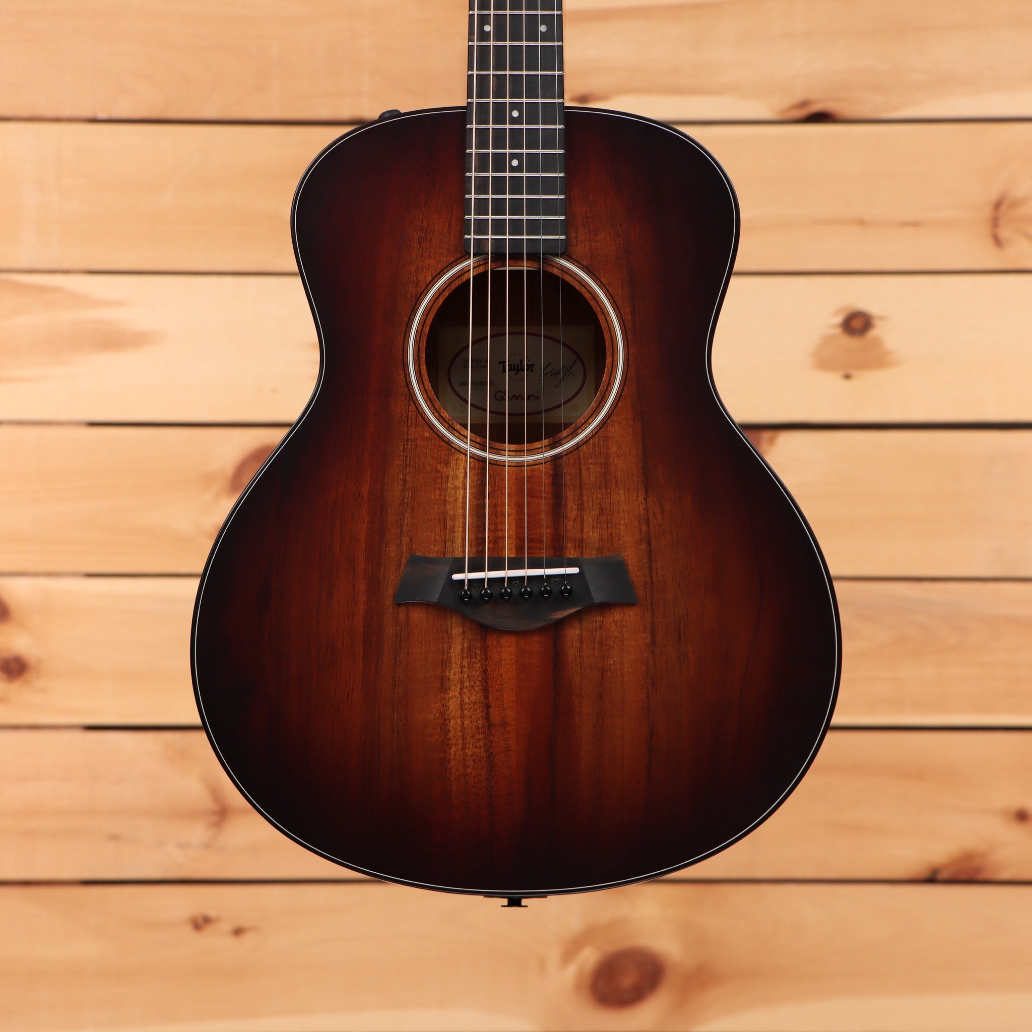 Taylor GS Mini-e Koa Plus acoustic-electric guitar Shaded Edgeburst with rosewood fretboard