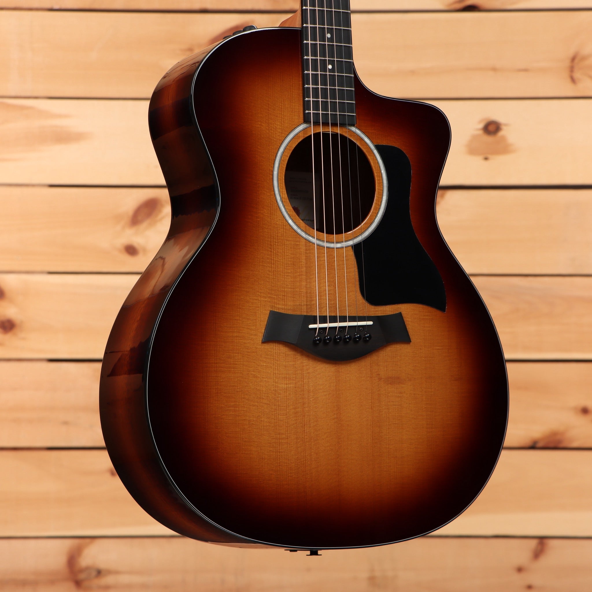 Taylor 214cek Shaded Edgeburst acoustic-electric guitar with venetian cutaway and rosewood fretboard