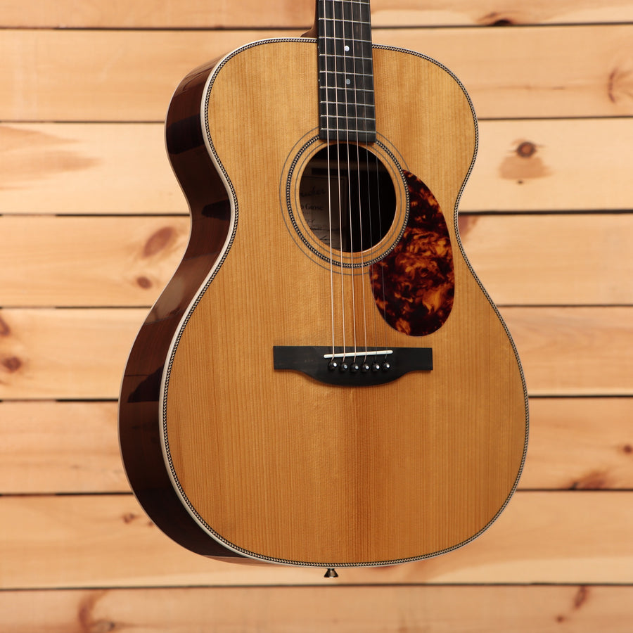 Boucher SG51V acoustic guitar natural finish with tortoiseshell pickguard and mahogany back