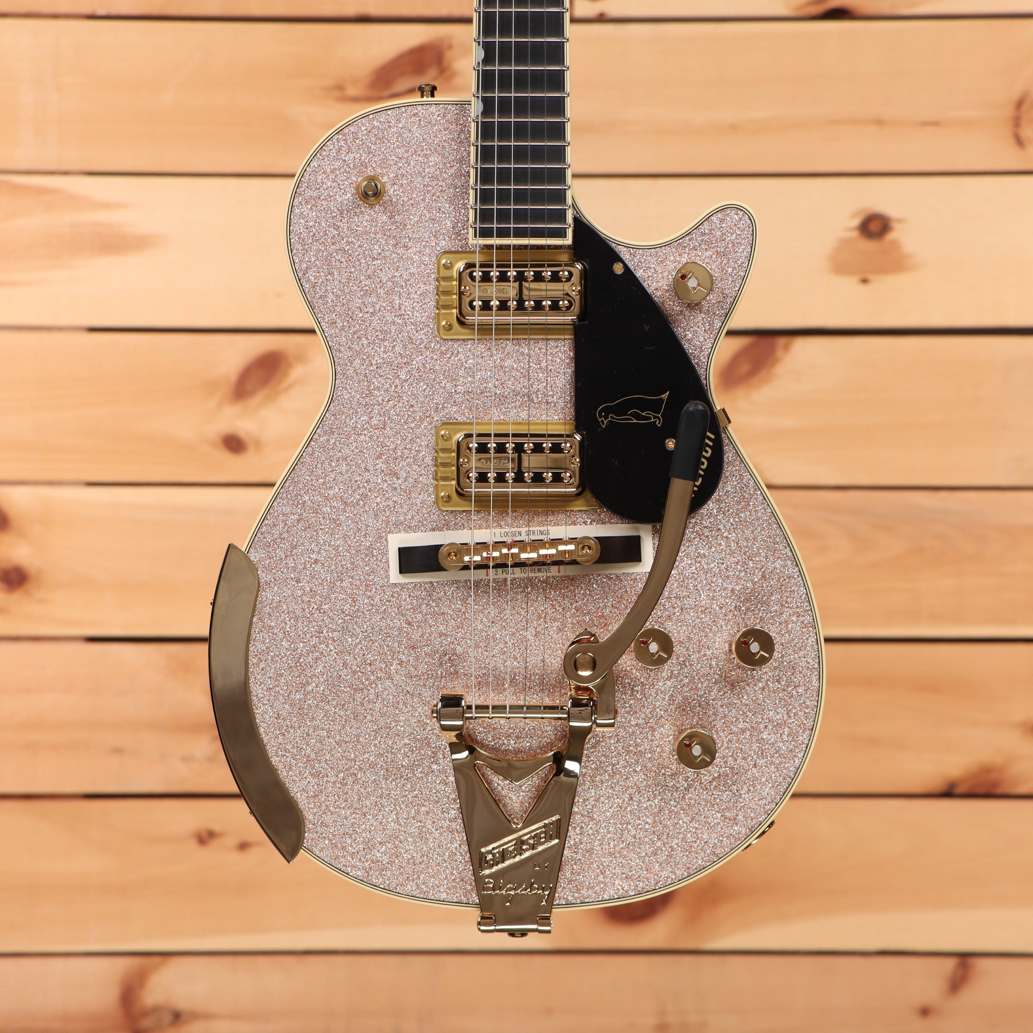 Gretsch Limited Edition Penguin semi-hollow electric guitar Champagne Sparkle with Bigsby tremolo and gold hardware