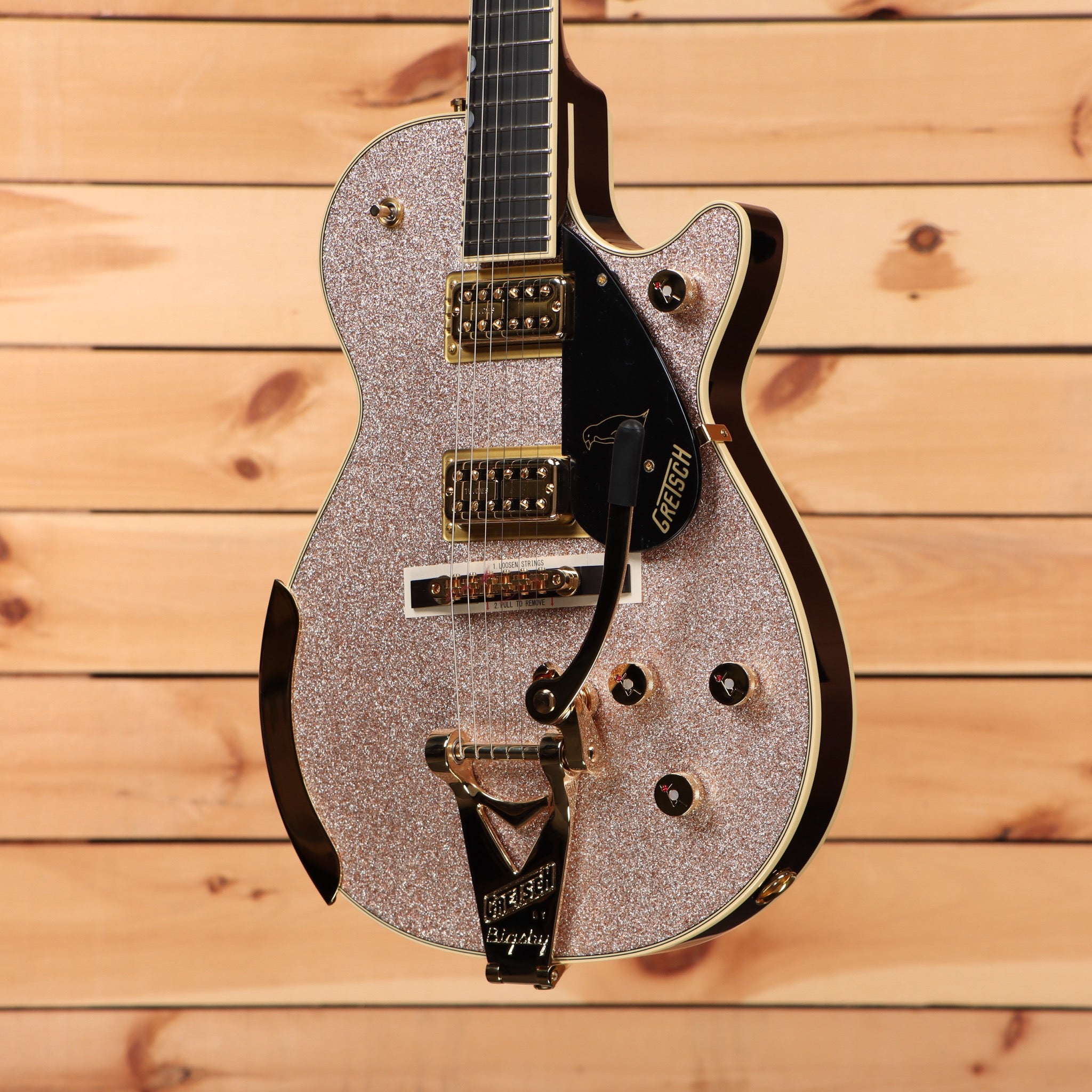 Gretsch Limited Edition Penguin semi-hollow electric guitar Champagne Sparkle with Bigsby tremolo and gold hardware
