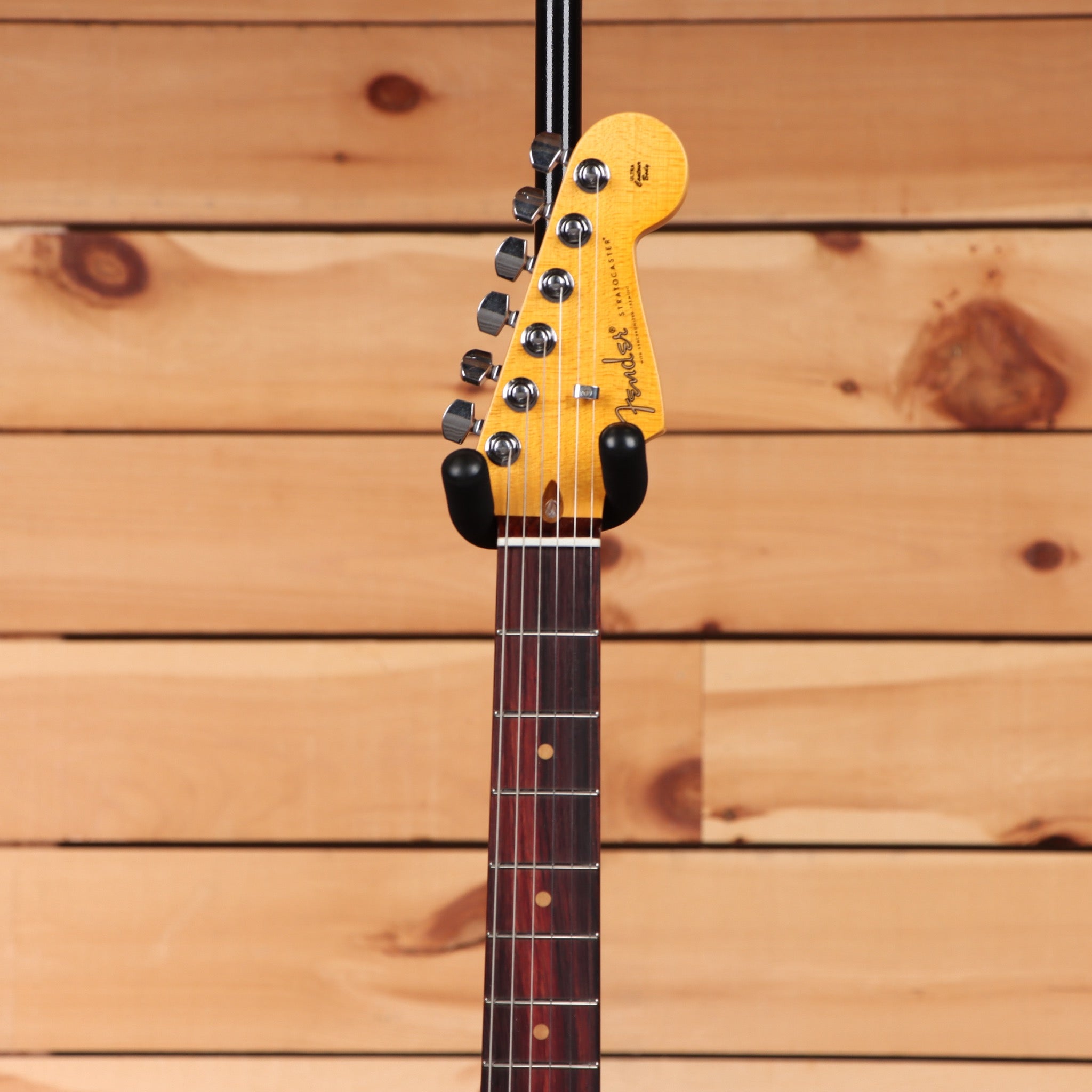 Fender American Ultra Luxe Vintage 60s Stratocaster HSS electric guitar Fiesta Red with yellow headstock