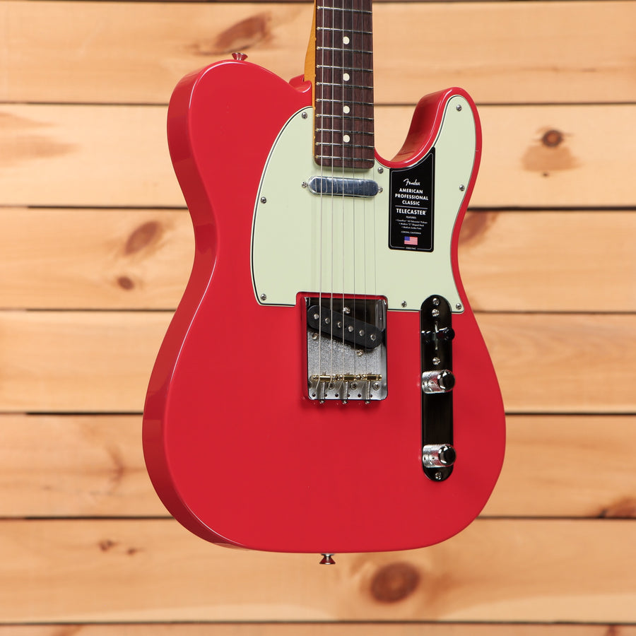 Fender American Professional Classic Telecaster electric guitar Faded Dakota Red with mint green pickguard