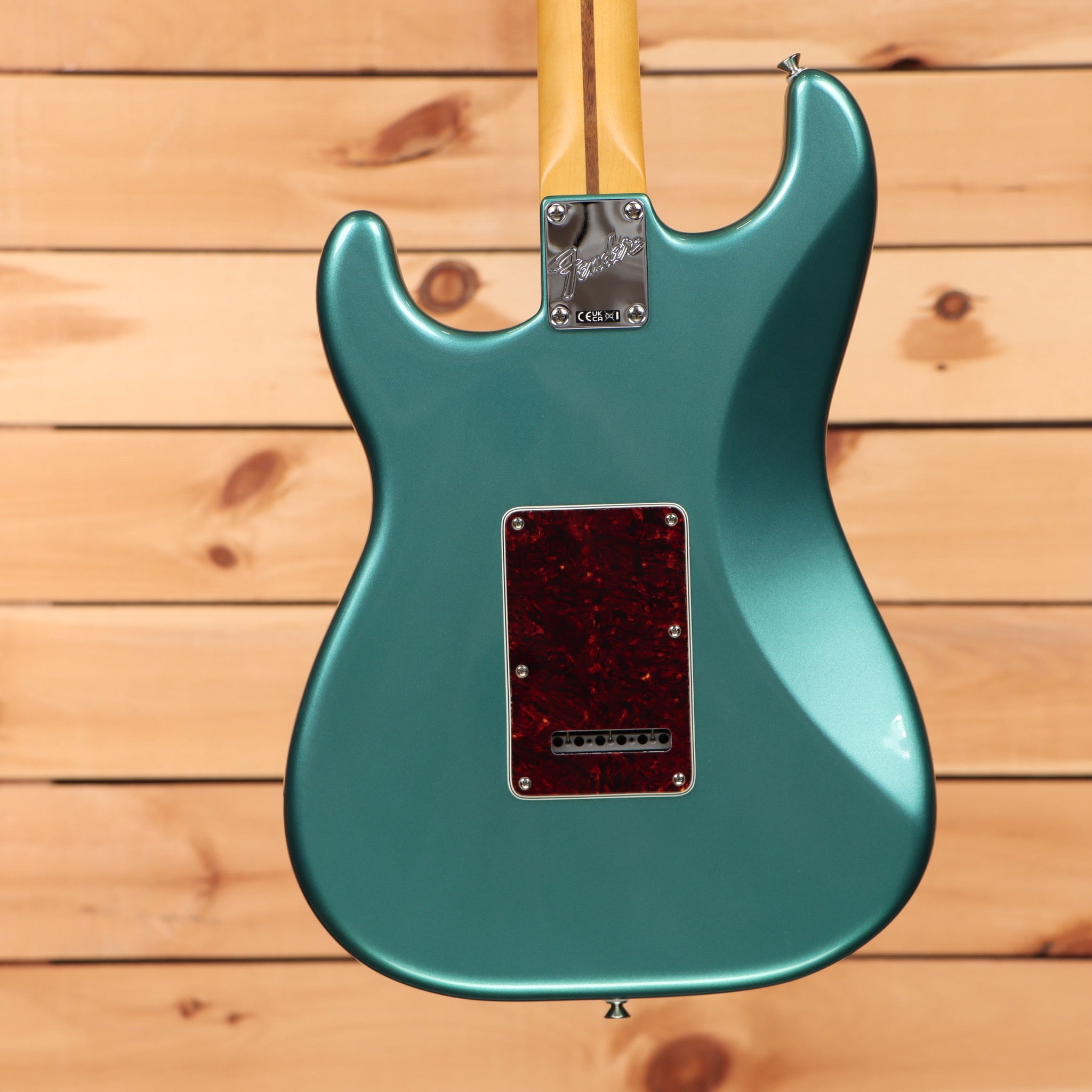 Fender American Professional Classic Stratocaster electric guitar Faded Sherwood Green Metallic with dark red tortoiseshell pickguard