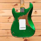 Fender Custom Shop Stratocaster Pro Super Heavy Relic electric guitar Candy Green with white pickguard