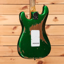 Fender Custom Shop Stratocaster Pro Super Heavy Relic electric guitar Candy Green with white pickguard
