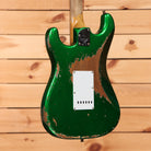 Fender Custom Shop Stratocaster Pro Super Heavy Relic electric guitar Candy Green with white pickguard