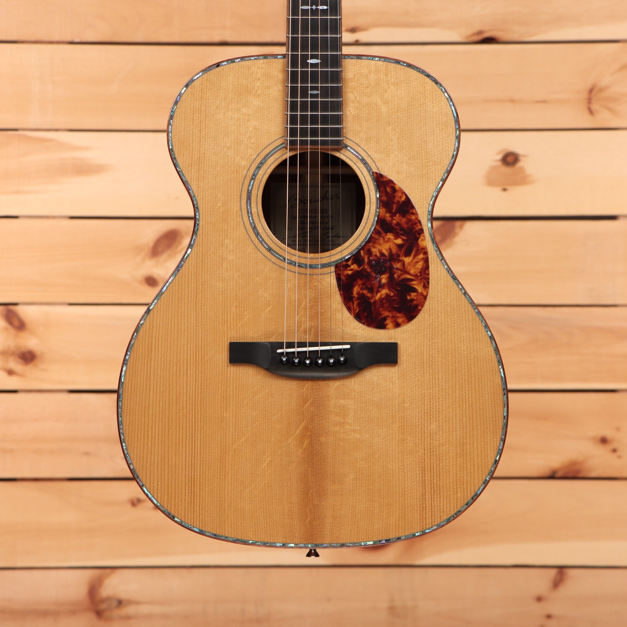 Boucher SG181UV acoustic guitar natural finish pre-owned tortoiseshell pickguard