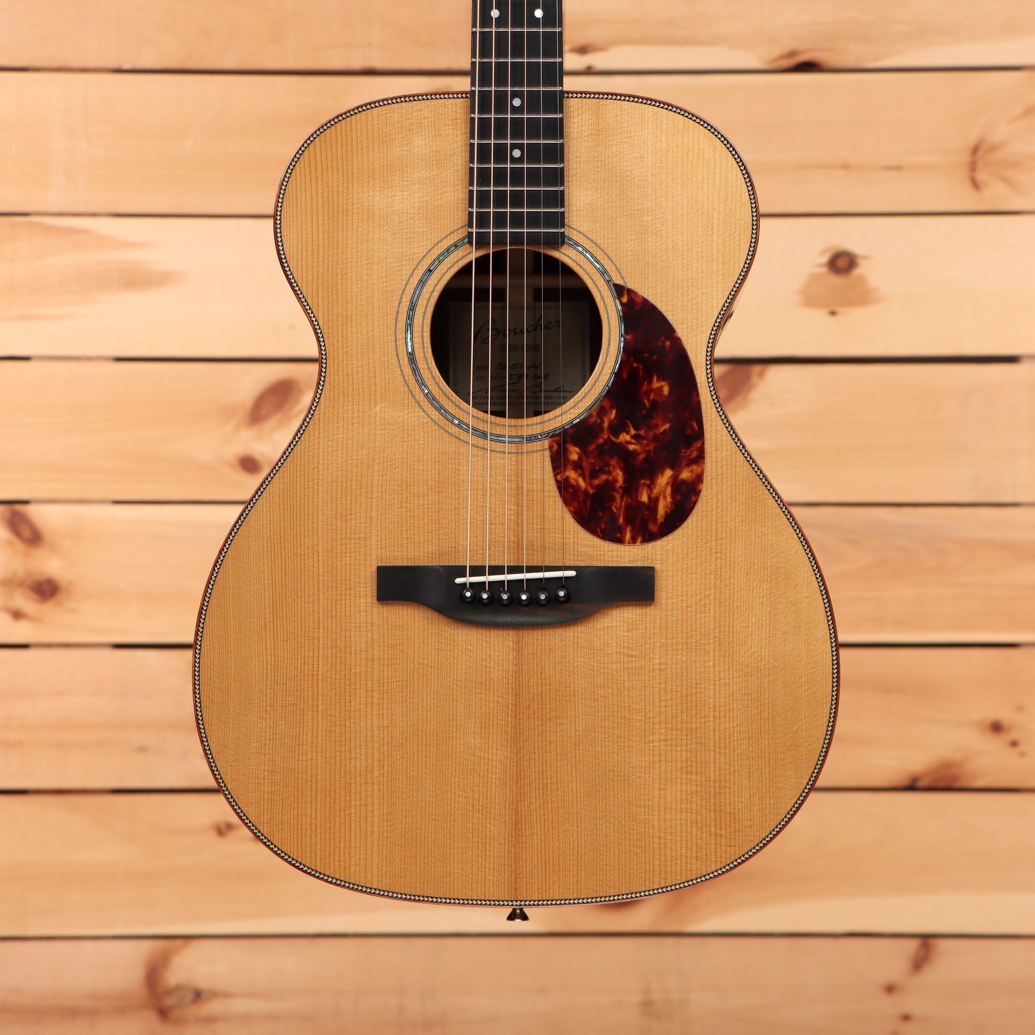 Boucher SG51MV pre-owned acoustic guitar natural finish with tortoiseshell pickguard