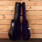Gibson J-45 acoustic guitar vintage sunburst finish with purple velvet-lined hard case