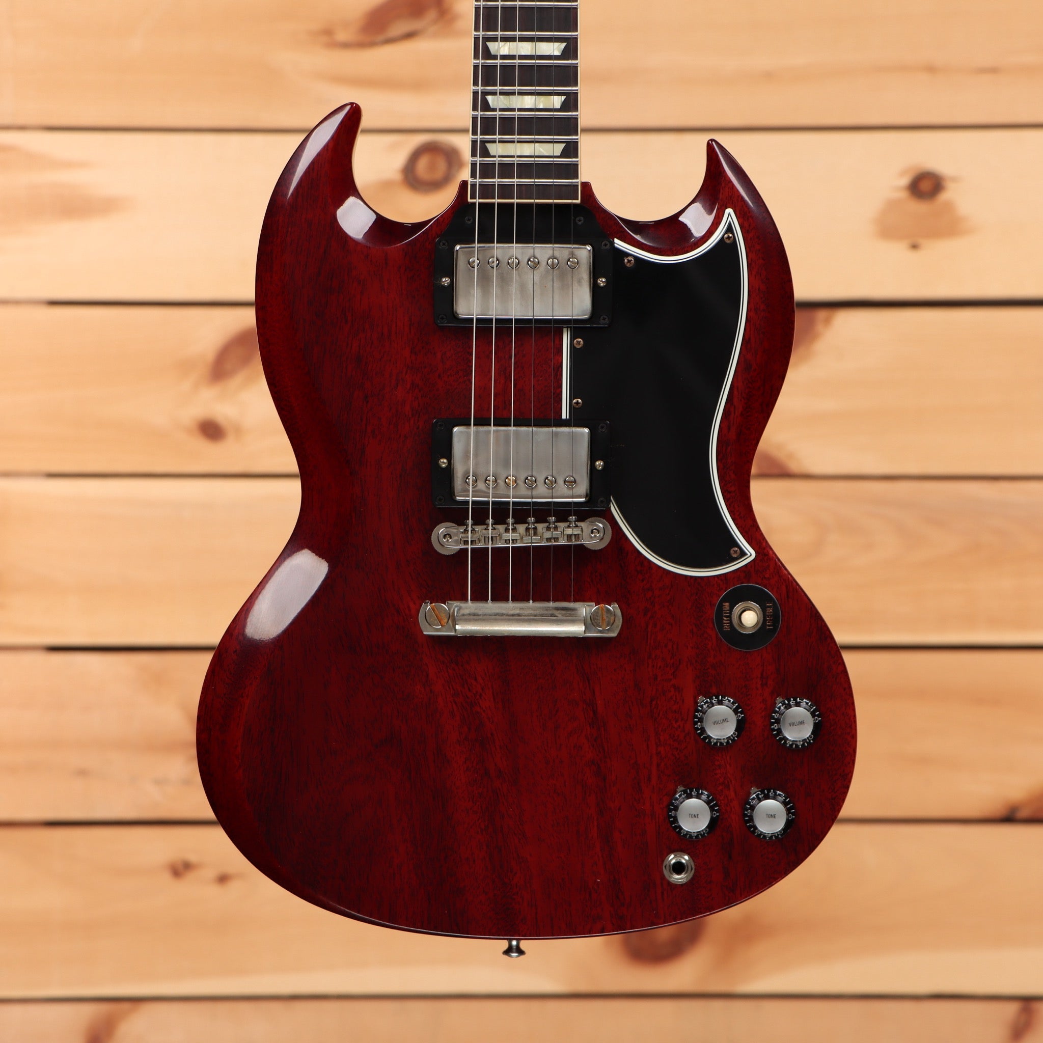 Gibson 1961 Les Paul SG Standard Reissue VOS Cherry Red electric guitar with dual humbuckers
