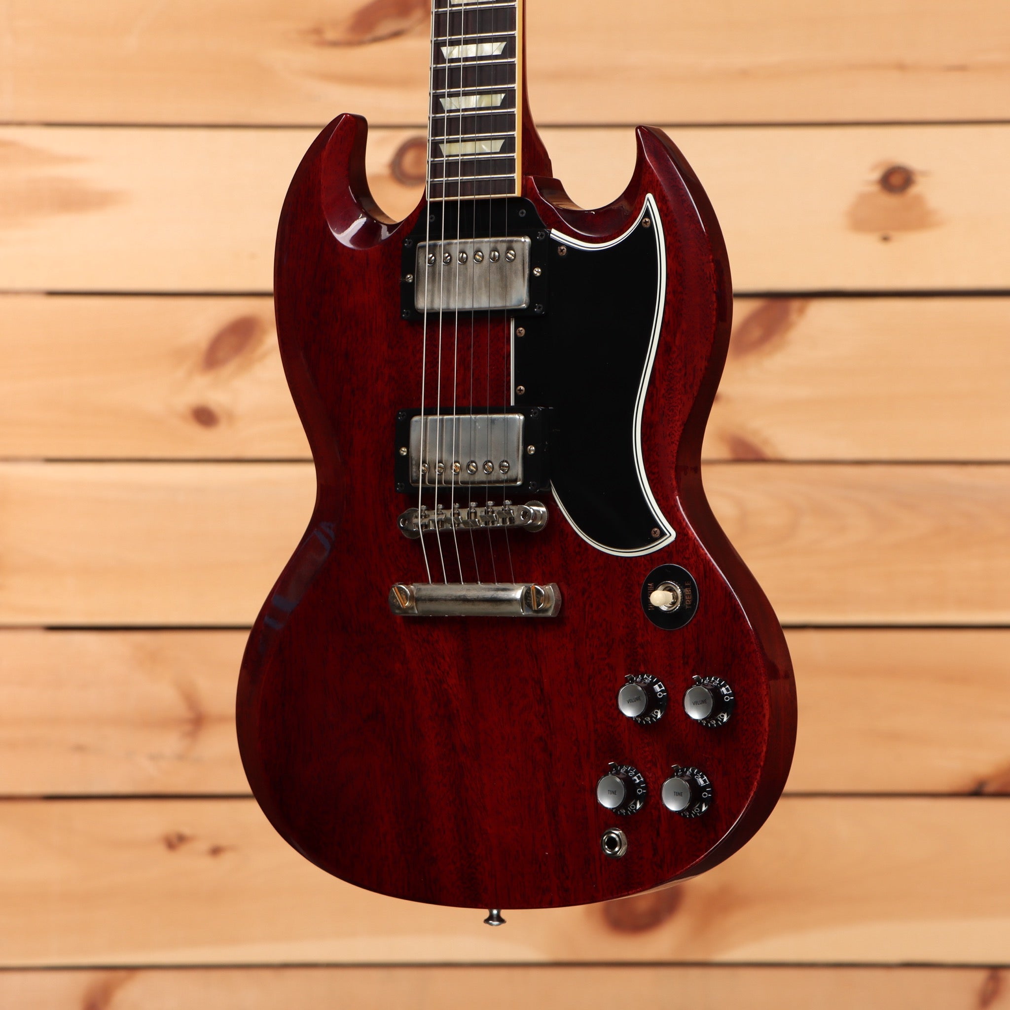 Gibson 1961 Les Paul SG Standard Reissue VOS electric guitar Cherry Red with dual humbuckers