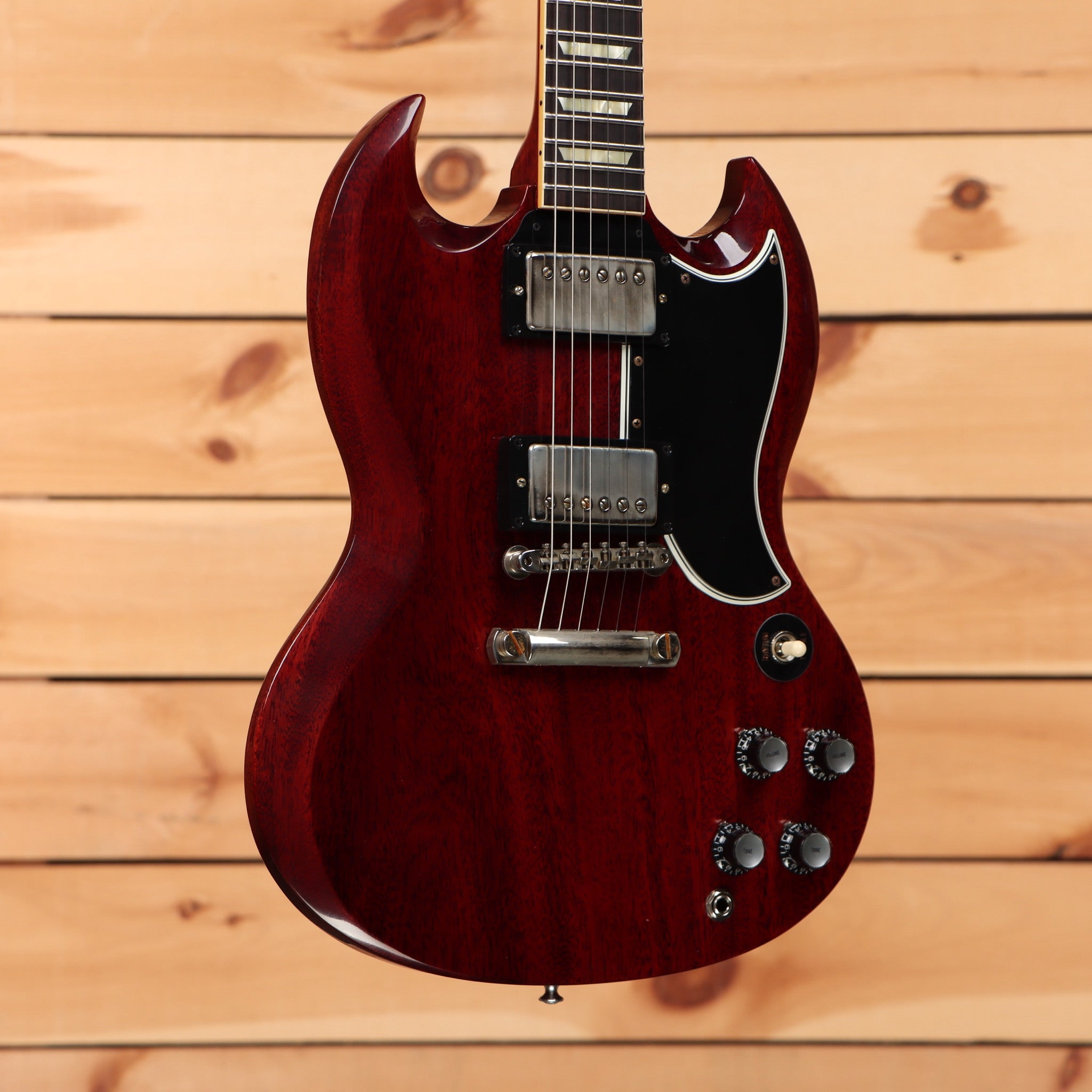 Gibson 1961 Les Paul SG Standard Reissue VOS electric guitar cherry red with dual humbuckers