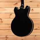 Gibson ES-335 semi-hollow electric guitar Ebony ultra-light aged finish with gold binding