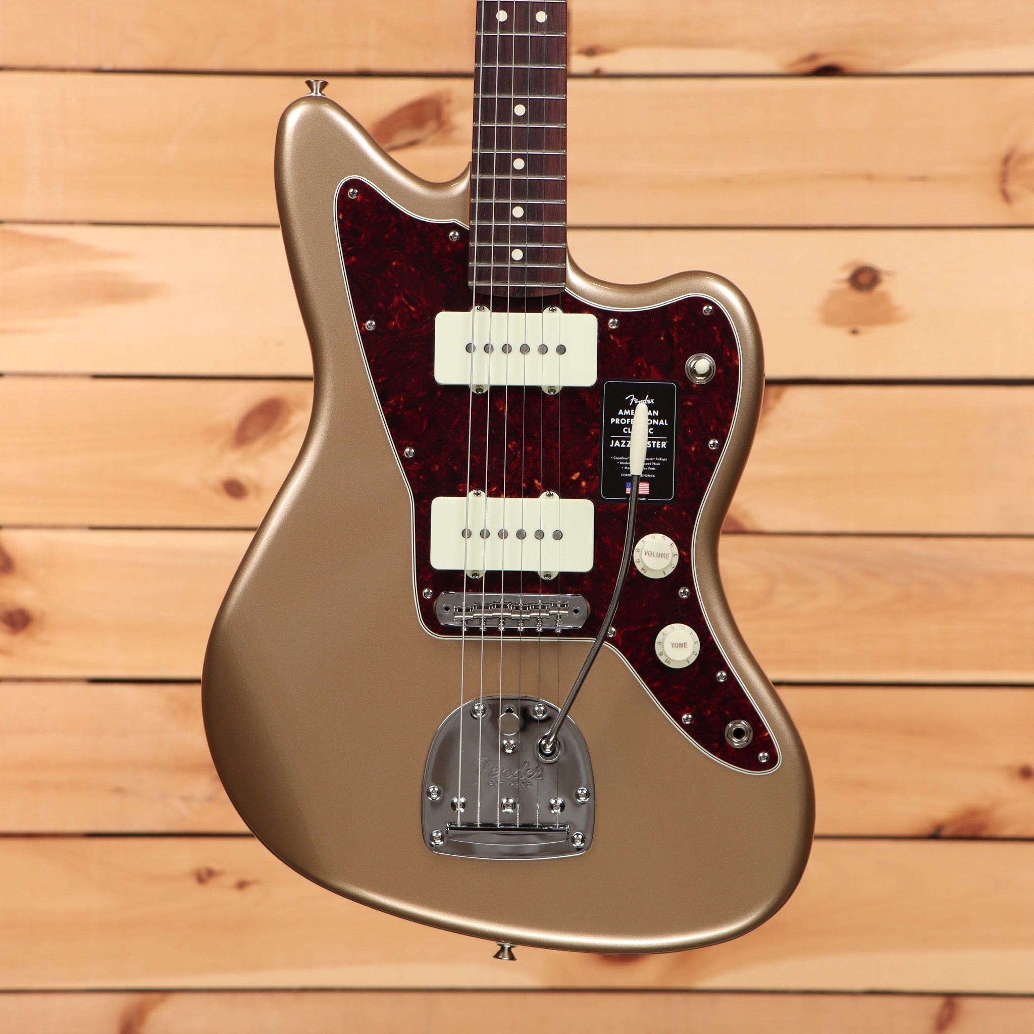 Fender American Professional Classic Jazzmaster electric guitar Faded Firemist Gold with dual single-coil pickups
