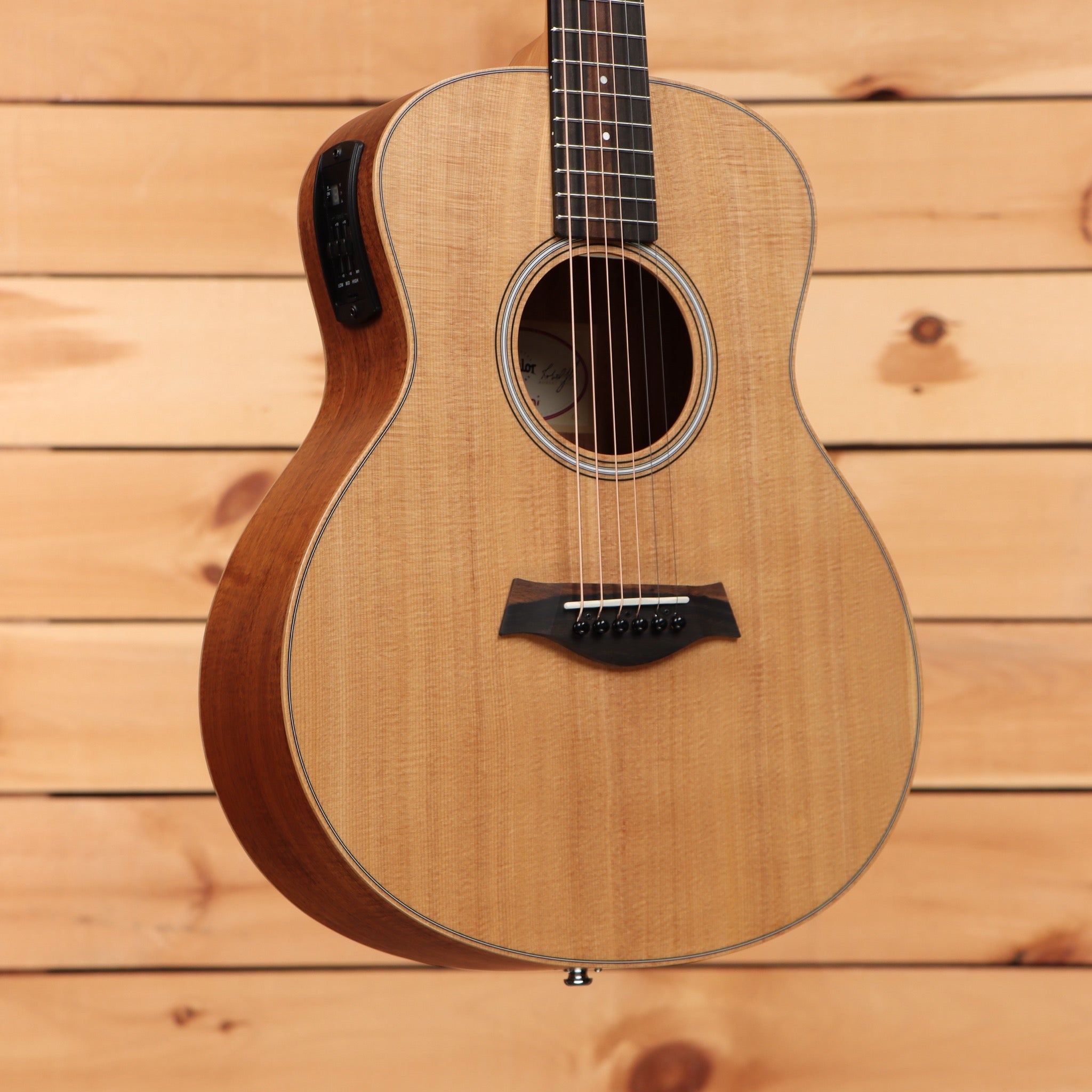 Taylor Ltd GS Mini-e Figured Koa acoustic-electric guitar Natural with black pickguard