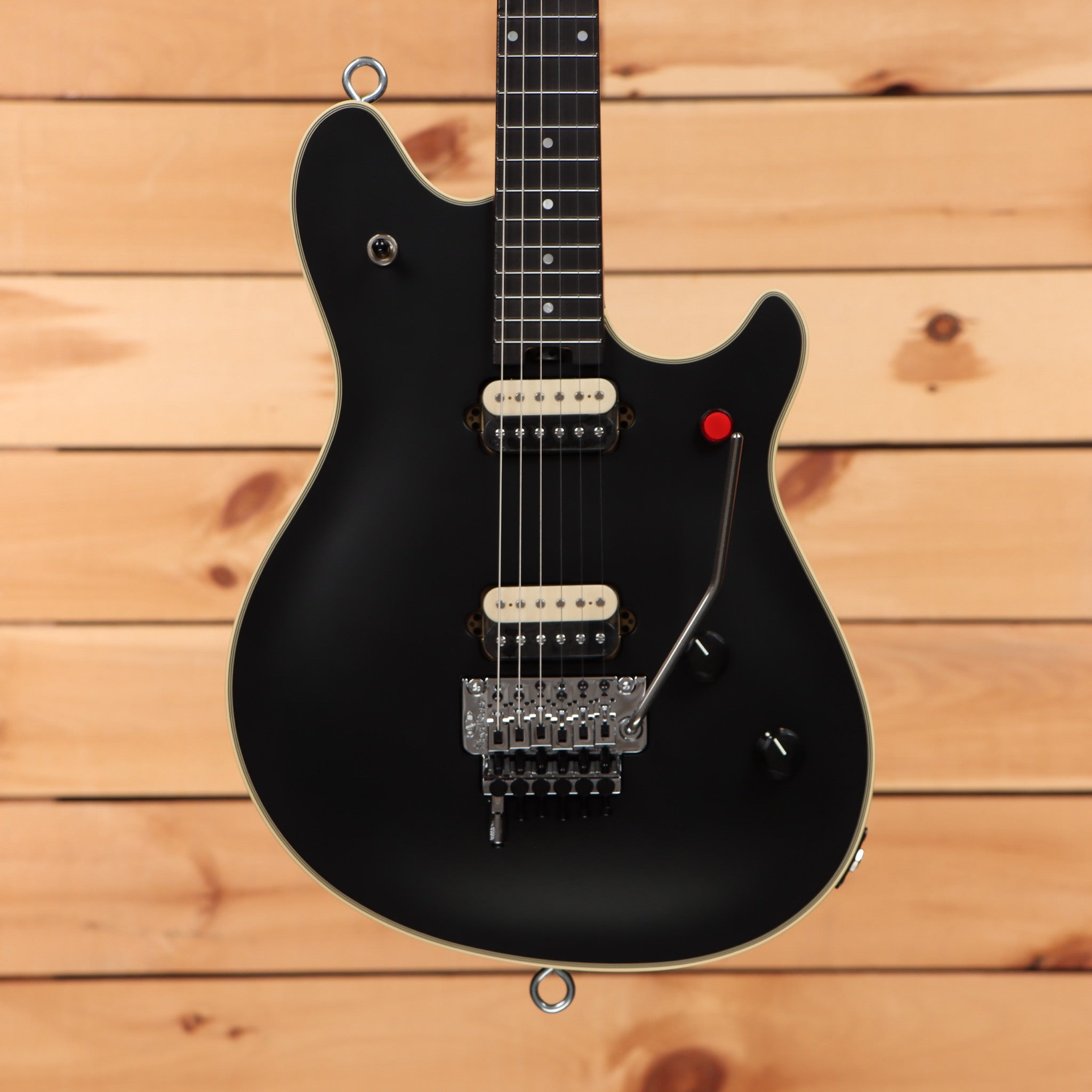 EVH MIJ Series Wolfgang Stealth electric guitar with dual humbuckers and Floyd Rose tremolo system