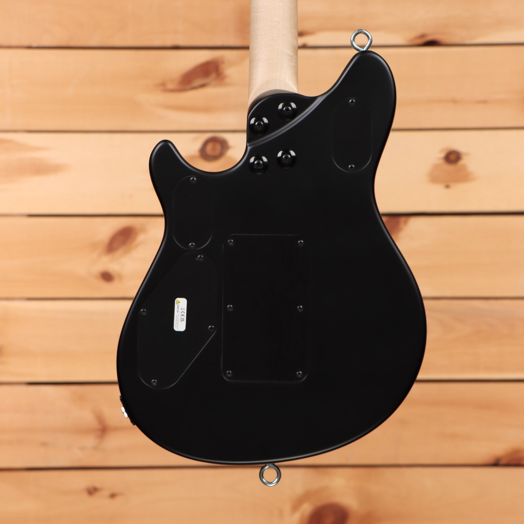 EVH MIJ Series Wolfgang Stealth electric guitar black finish rear view hardware loops