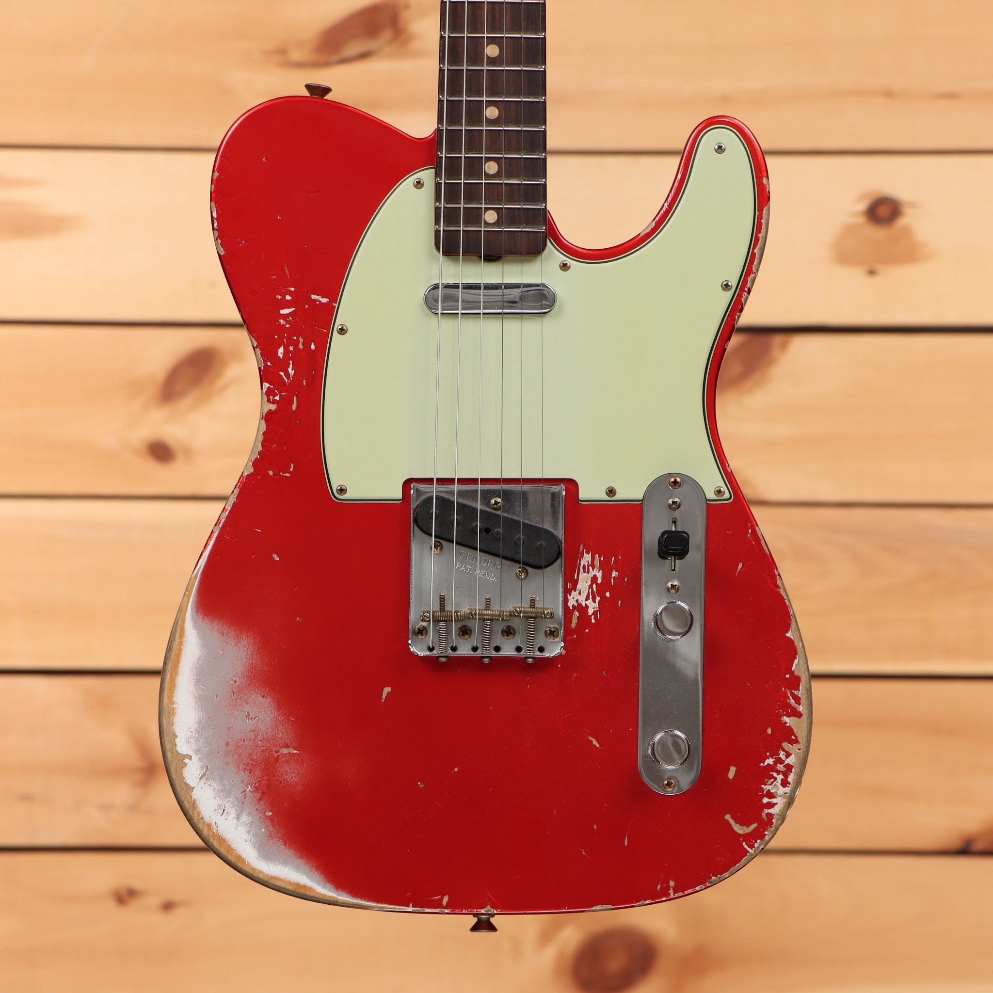 Fender Custom Shop 1963 Telecaster heavy relic electric guitar Frost Red with single-coil pickups