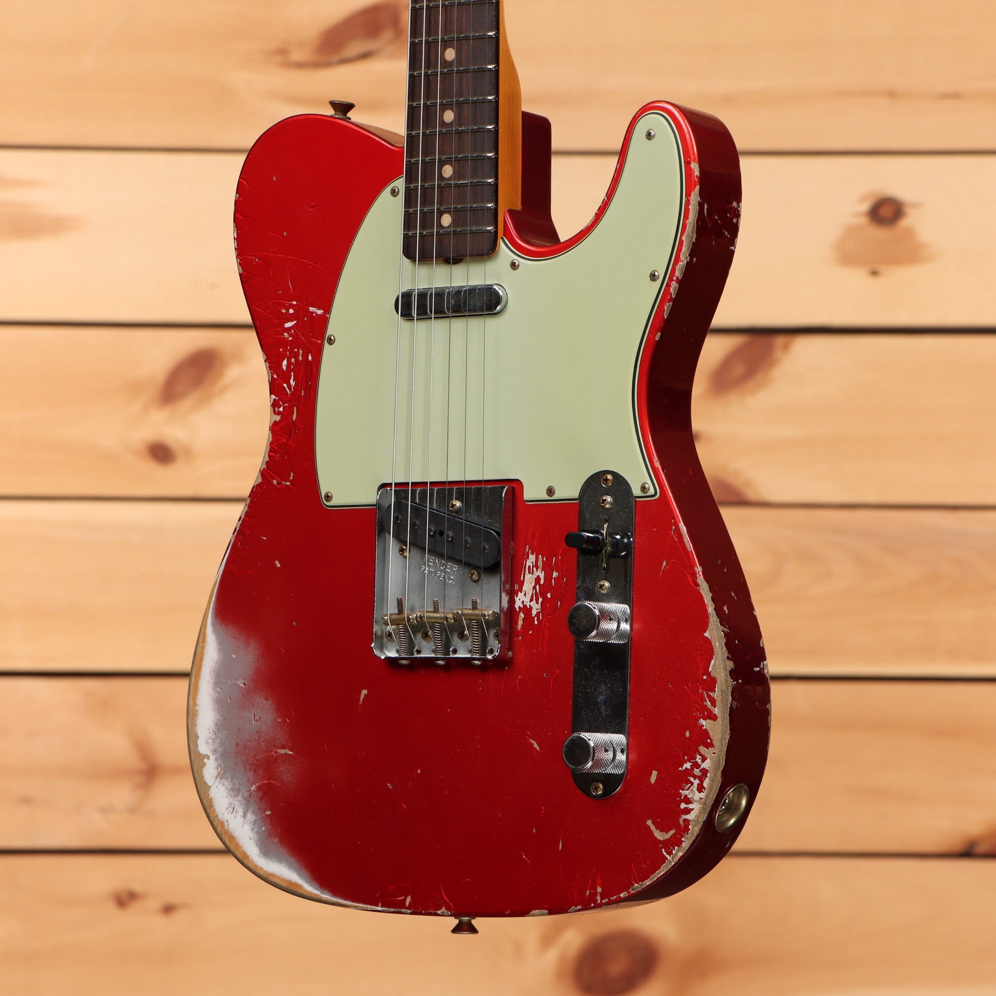 Fender Custom Shop 1963 Telecaster heavy relic electric guitar Frost Red with single-coil pickups
