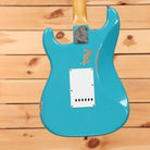 Fender Custom Shop Ltd Namm 2025 Strat Pro Relic electric guitar Taos Turquoise with white pickguard and relic finish