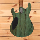 Pre-owned Ernie Ball Steve Morse Y2D electric guitar jade burl finish with black pickguard