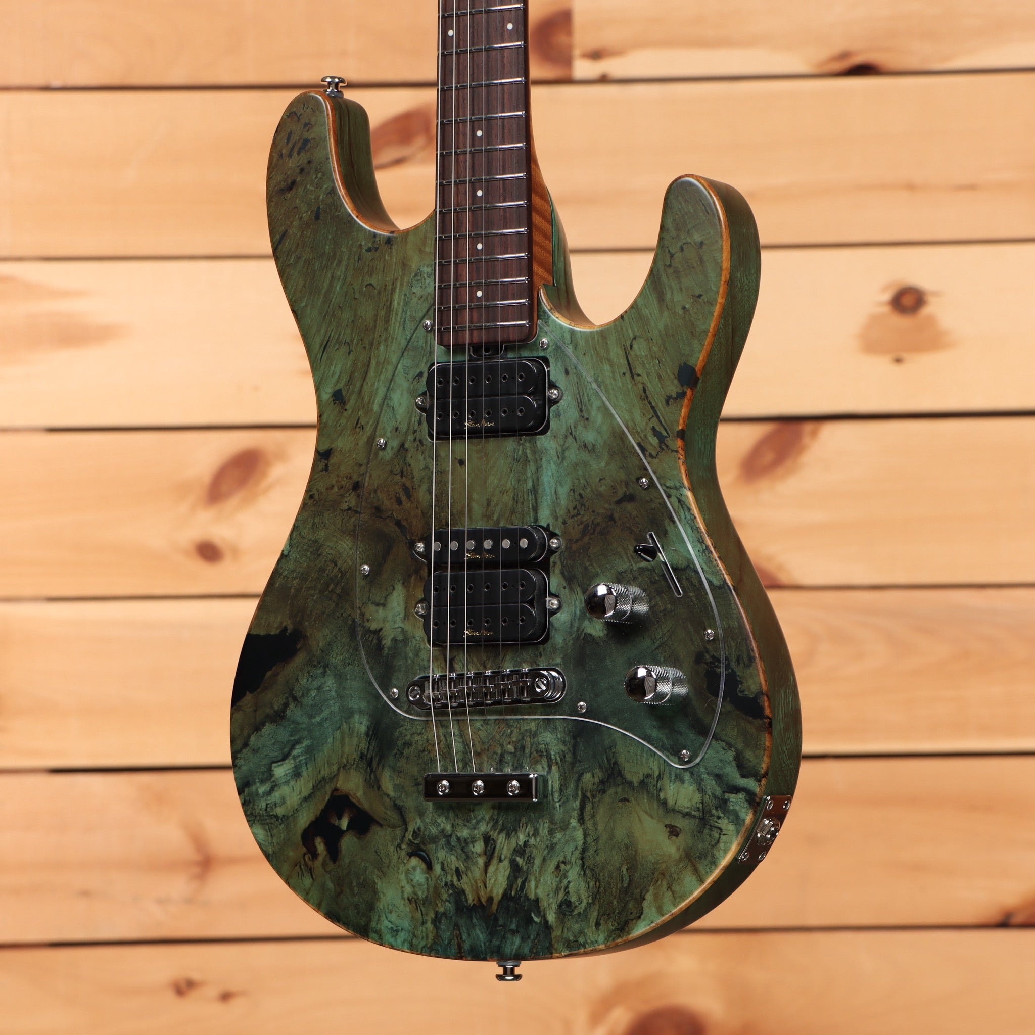 Pre-owned Ernie Ball Steve Morse Y2D electric guitar Jade Burl with dual humbuckers