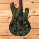Pre-owned Ernie Ball Steve Morse Y2D electric guitar Jade Burl with dual humbucker pickups