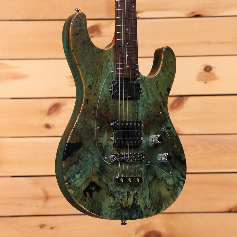 Pre-owned Ernie Ball Steve Morse Y2D electric guitar Jade Burl with dual humbucker pickups