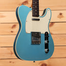 Mario Martin Model T Lake Placid Blue pre-owned electric guitar Telecaster with single-coil pickup and cream pickguard